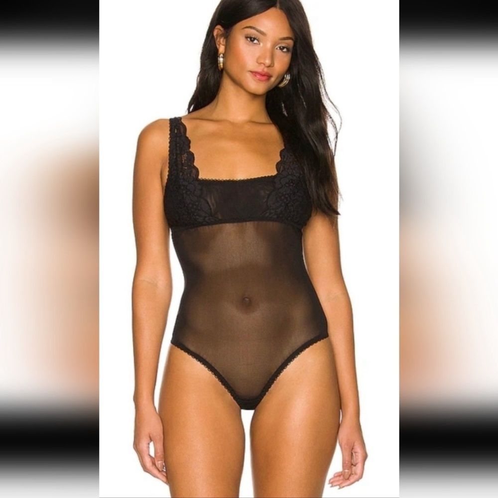 NWT We Are HAH U Up Black Lace Bodysuit.Size S